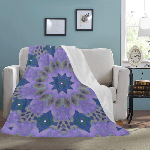 Mandala in purple Ultra-Soft Micro Fleece Blanket 60"x80"