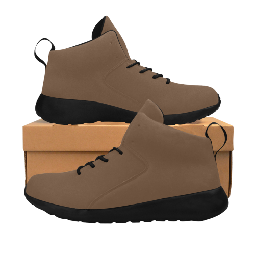 Delicious Dark Chocolate Solid Colored Women's Chukka Training Shoes/Large Size (Model 57502)