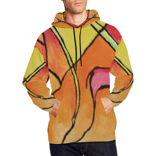 ABSTRACT All Over Print Hoodie for Men/Large Size (USA Size) (Model H13)