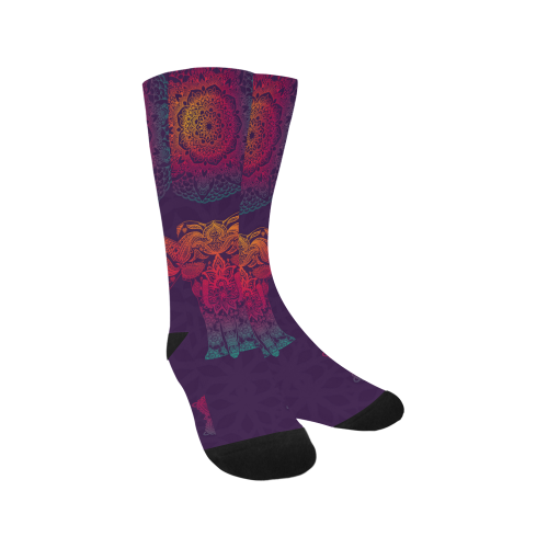Colorful Elephant Mandala Men's Custom Socks