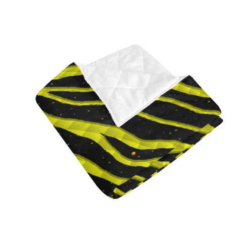 Ripped SpaceTime Stripes - Yellow Quilt 70"x80"