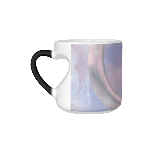 The moon with butterflies Heart-shaped Morphing Mug