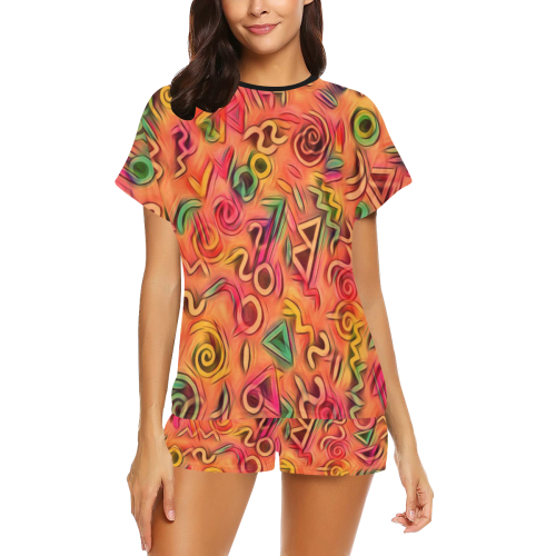 funky doodle  by JAMColors Women's Short Pajama Set