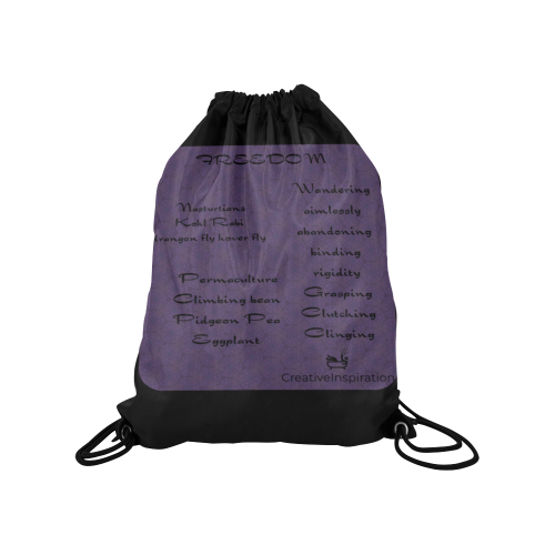 Freedom Permaculture Medium Drawstring Bag Model 1604 (Twin Sides) 13.8"(W) * 18.1"(H)