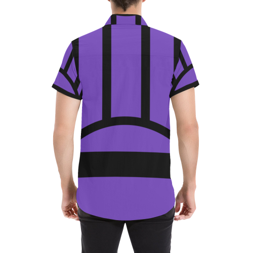 Modern Art Black Stripes Bow Decoration Men's All Over Print Short Sleeve Shirt (Model T53)