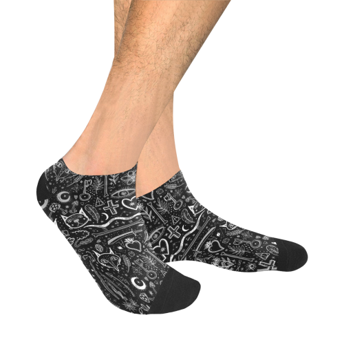 Funny Nature Of Life Sketchnotes Pattern 4 Men's Ankle Socks