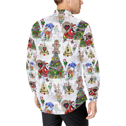 Christmas  Popart by Nico Bielow Men's All Over Print Casual Dress Shirt (Model T61)