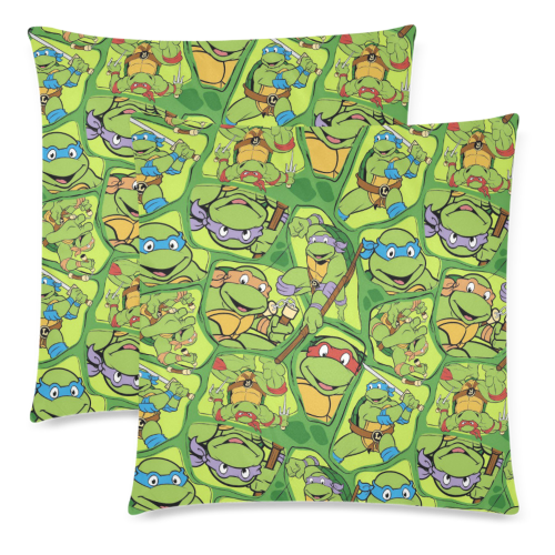 Teenage Mutant Ninja Turtles (TMNT) Custom Zippered Pillow Cases 18"x 18" (Twin Sides) (Set of 2)