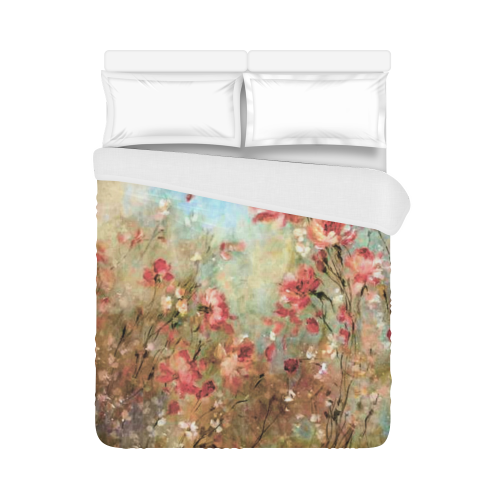 pink watercolor flowers Duvet Cover 86"x70" ( All-over-print)