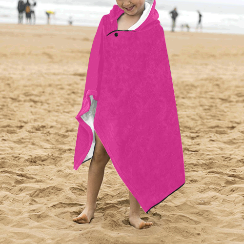 color Barbie pink Kids' Hooded Bath Towels