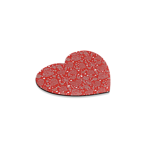 red white hearts Heart Coaster