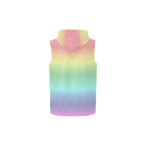 Pastel Rainbow All Over Print Sleeveless Zip Up Hoodie for Kid (Model H16)