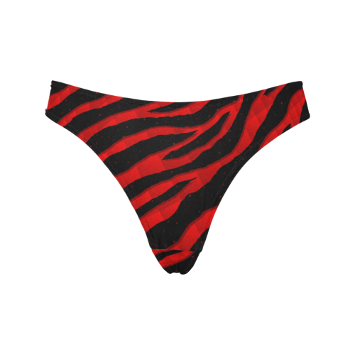Ripped SpaceTime Stripes - Red Women's All Over Print Thongs (Model L30)