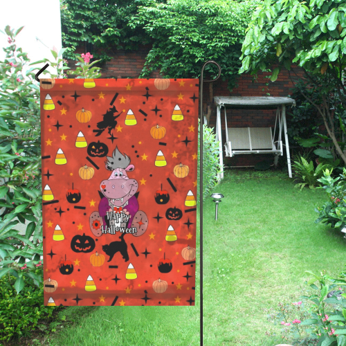 Halloween Hippo by Nico Bielow Garden Flag 28''x40'' （Without Flagpole）