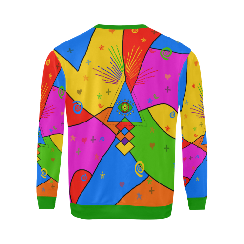 All Seeing Eye Popart All Over Print Crewneck Sweatshirt for Men/Large (Model H18)