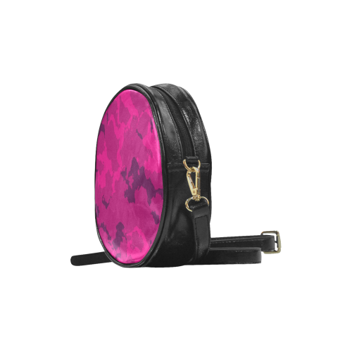 funny pink camouflage pattern style Round Sling Bag (Model 1647)