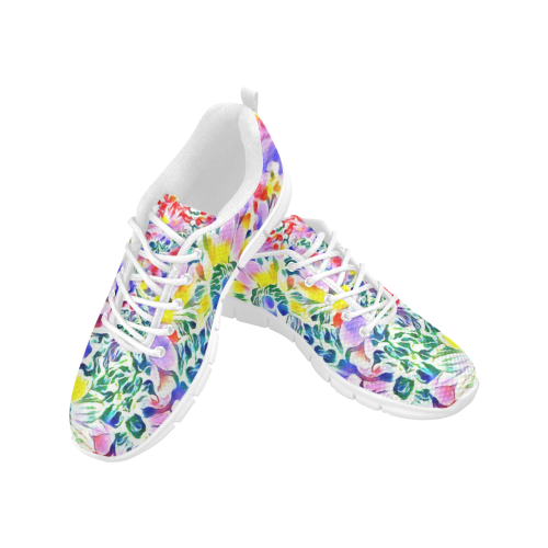Floral Summer Greetings 1A by JamColors Women's Breathable Running Shoes (Model 055)