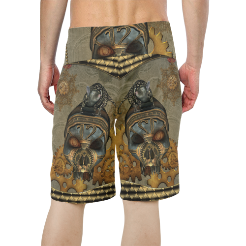 Awesome steampunk skull Men's All Over Print Board Shorts (Model L16)