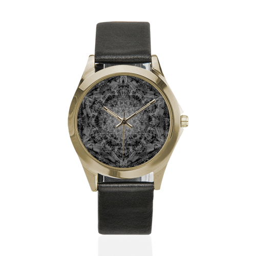 david star mandala 7 Unisex Silver-Tone Round Leather Watch (Model 216)