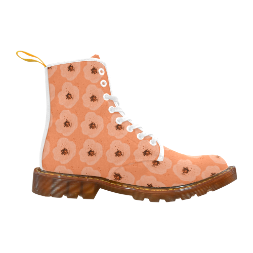 Floral Peach Mod Martin Boots For Women Model 1203H