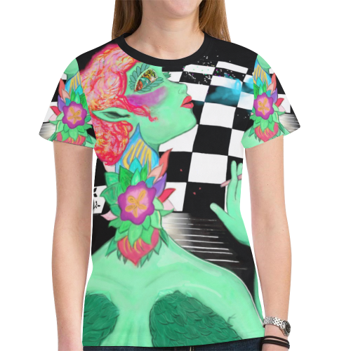 WATER ROSE New All Over Print T-shirt for Women (Model T45)