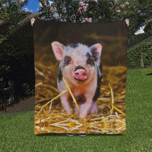 animal art studio 23516 Piglet Quilt 50"x60"