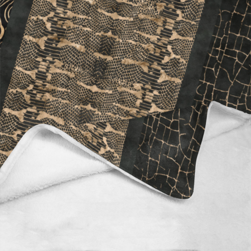 Exclusive Gold Black Python Ultra-Soft Micro Fleece Blanket 60"x80"