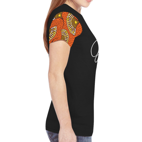 T shirt Black Wax 2 GV New All Over Print T-shirt for Women (Model T45)
