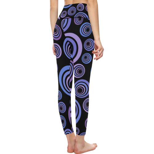 Retro Psychedelic Ultraviolet Pattern Women's All Over Print High-Waisted Leggings (Model L36)