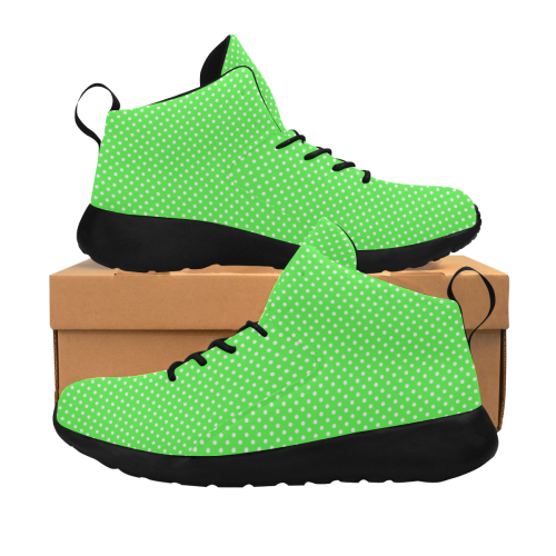 Eucalyptus green polka dots Women's Chukka Training Shoes (Model 57502)