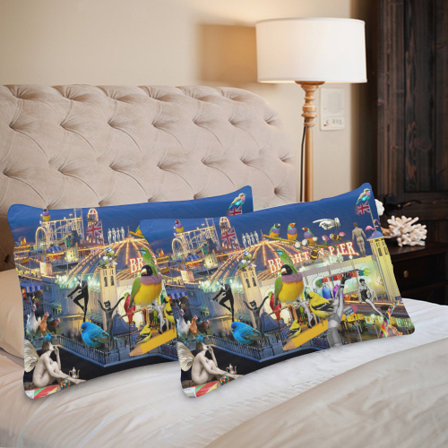 Welcome to Brighton Custom Pillow Case 20"x 30" (One Side) (Set of 2)
