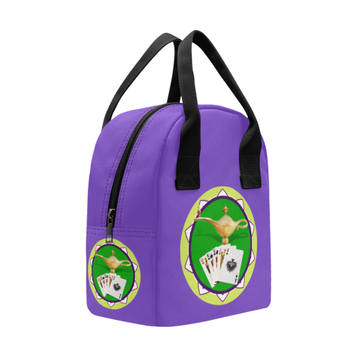 LasVegasIcons Poker Chip - Magic Lamp / Purple Zipper Lunch Bag (Model 1689)