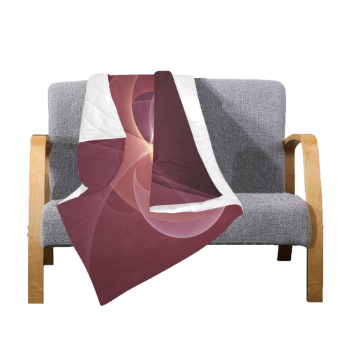 Movement Abstract Modern Wine Red Pink Fractal Art Quilt 40"x50"