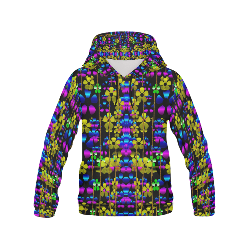 flowers in the dark All Over Print Hoodie for Men/Large Size (USA Size) (Model H13)