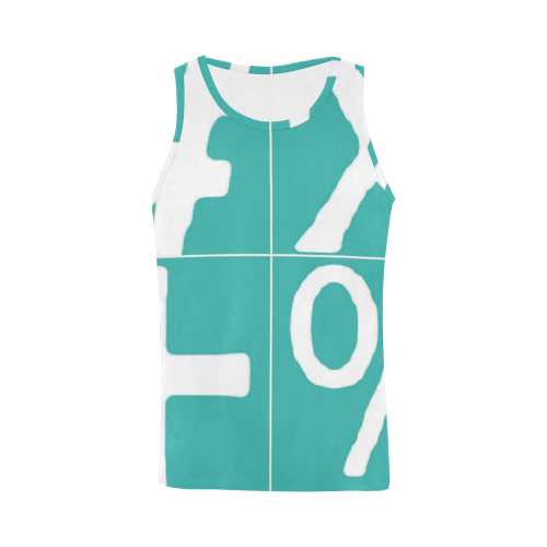 NUMBERS Collection Symbols White/Teal All Over Print Tank Top for Men (Model T43)