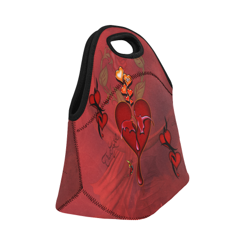 Wonderful hearts Neoprene Lunch Bag/Small (Model 1669)