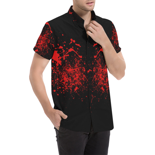 Blood by Popart Lover Men's All Over Print Short Sleeve Shirt (Model T53)