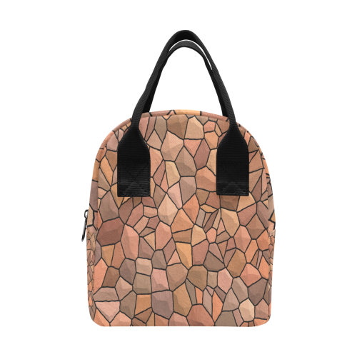 Earth Shades Mosaic Zipper Lunch Bag (Model 1689)
