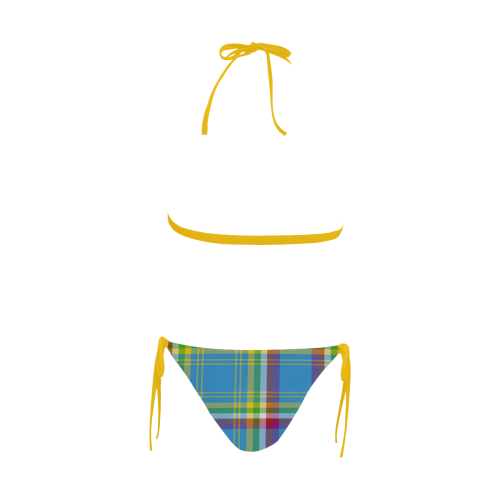 Yukon Tartan Buckle Front Halter Bikini Swimsuit (Model S08)