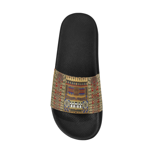 Assyrian FOlk Art Men's Slide Sandals (Model 057)