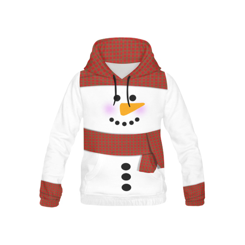 Cute Snowman All Over Print Hoodie for Kid (USA Size) (Model H13)