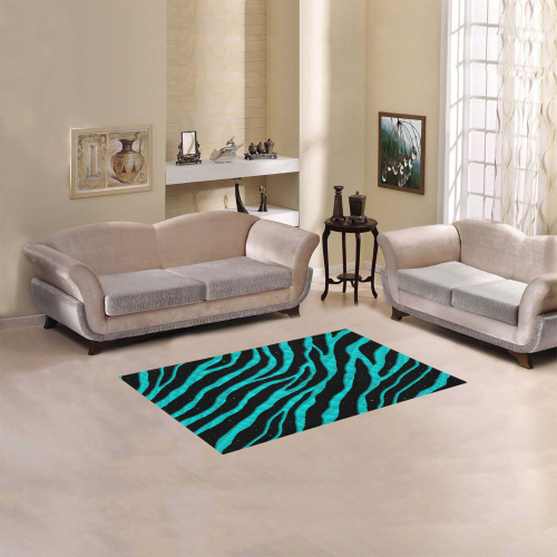 Ripped SpaceTime Stripes - Cyan Area Rug 2'7"x 1'8‘’