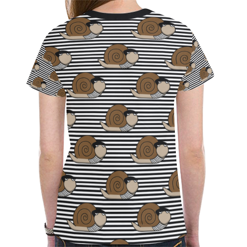 Escargot ~ French Snail New All Over Print T-shirt for Women (Model T45)