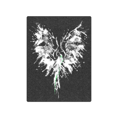 Phoenix - Abstract Painting Bird White 1 Blanket 50"x60"