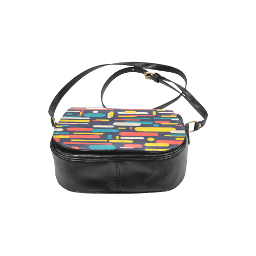 Colorful Rectangles Classic Saddle Bag/Small (Model 1648)