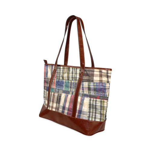 patchwork plaid wrinkle tartan Tote Handbag (Model 1642)