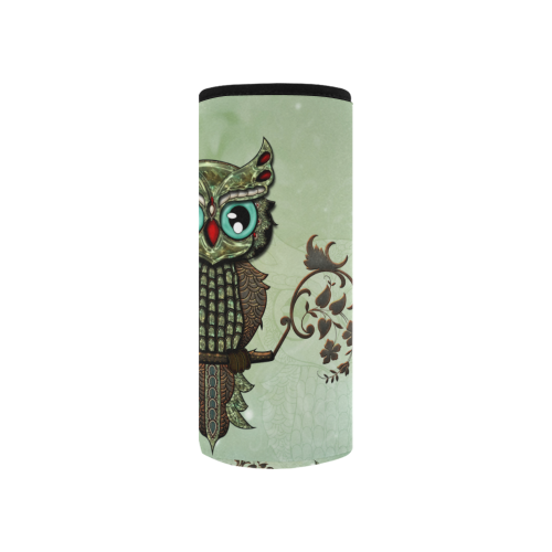 Wonderful owl, diamonds Neoprene Water Bottle Pouch/Small