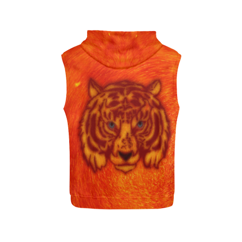 Safety Tiger All Over Print Sleeveless Hoodie for Women (Model H15)