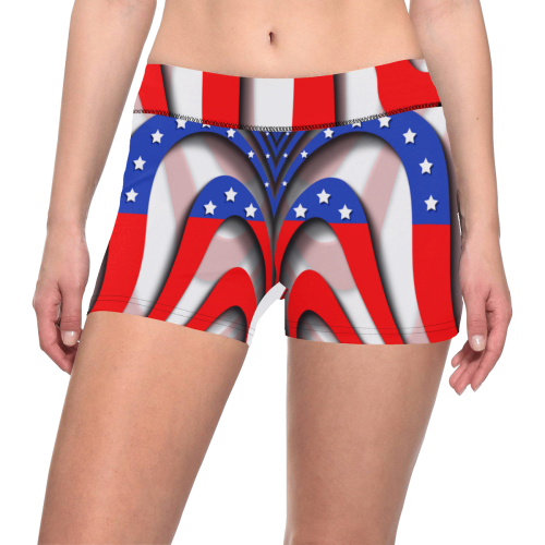 Flag of United States of America Women's All Over Print Short Leggings (Model L28)