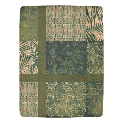 Green  Python Jungle Patchwork Ultra-Soft Micro Fleece Blanket 60"x80"